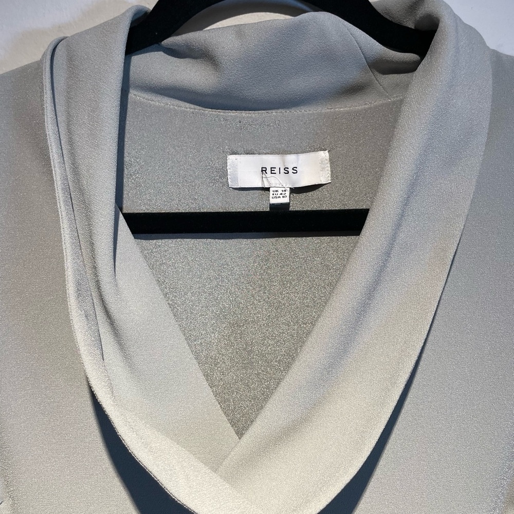 Reiss Light Gray Cowl Neck Midi Dress - Picture 5 of 11